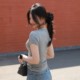 Lu Sheng women's clothing, a basic short-sleeved T-shirt that is easy to wear, round neck fitting style is soft and easy to wear