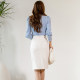 2025 Korean version of the new fashion high waist hip skirt spring and summer slimming solid color OL professional versatile mid-length skirt