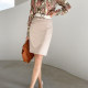2025 Korean version of the new fashion high waist hip skirt spring and summer slimming solid color OL professional versatile mid-length skirt