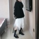 Spring, autumn and winter new style mesh dark style white irregular high waisted puffy mesh skirt skirt fairy gauze skirt
