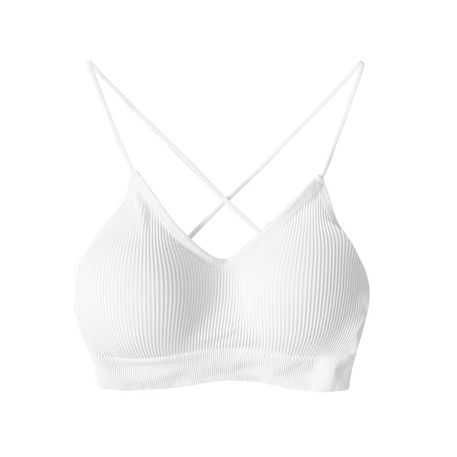 Korean version of the beautiful back suspender vest, female elastic with chest pads, short chest exposed tube top pure color versatile inner clothes