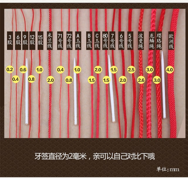 No. 71 jade thread 0.4mm Taiwan thread through beeswax small hole beads thin thread wrapped ring pendant rope diy braided thread