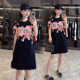 European dress for women 2025 summer new style goddess large size slim and fashionable casual printed short-sleeved T-skirt