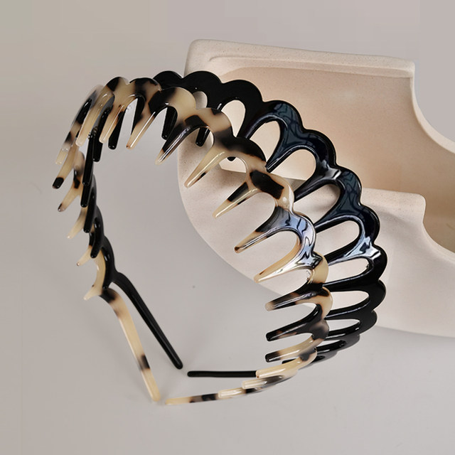 Large wave tooth comb hair hoop for women 2025 new high skull face wash non-slip non-slip headband hairpin hair headband