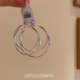
Huge face, small face! Silver circle earrings for women 2025 new style light luxury high-end plain hoop earrings hoop earrings