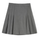 Large size fat MM black suit skirt for women in autumn and winter new pear-shaped body with hips and high waist A-line pleated skirt