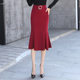 New hip-pack fishtail skirt long 2025 spring and autumn skirt women Korean style ruffle long skirt large size women's clothing