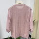 Middle-aged mother autumn fashion knitted top round neck three-quarter sleeve T-shirt young middle-aged and elderly women wearing small shirts