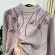 Mom's winter clothes, fashionable plus velvet thickened half-high neck base shirt, integrated velvet middle-aged and elderly mother-in-law warm sweater