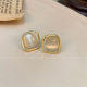 High-end cat eye stone earrings for women 2025 new popular ear clip mosquito coil plate temperament earrings without ear holes