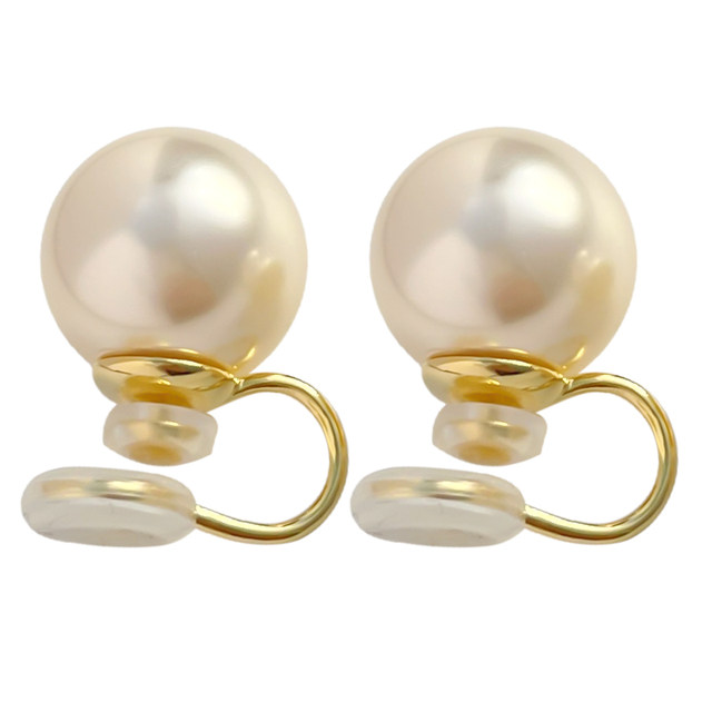 Strong light Shijia crystal pearl ear clip without ear piercings for women's temperament retro mosquito coil earrings autumn and winter earrings 2025 new