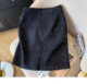 Thin shiny sequin wool skirt for women in autumn and winter large size high waist slim A-line hip skirt slit straight middle skirt