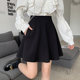 Boxer skirt female black suit umbrella skirt pocket vertical A -line skirt large size fluffy pleated skirt anti -light skirt
