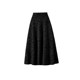 Autumn and winter new retro high-waisted skirt black ink print long skirt A-line skirt slim mid-length skirt
