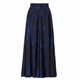 New versatile printed large long skirt for autumn and winter, high waist A-line skirt mid-length large-size winter skirt for women