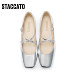 Scatto's new French retro Mary Jane shoes thick heel square toe shoes silver women's D6897CQ3
