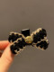 Korean style wool bow bangs clip female high-end princess clip sweet temperament 2023 new hair accessories