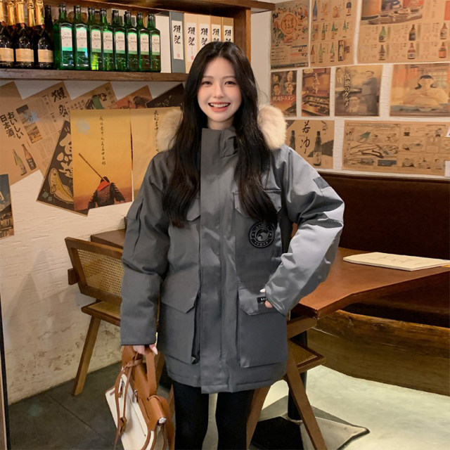 Lier Big Goose Outdoor Working Down Jacket Women's Park Overcomes Graphite Gray 2025 New Large Size Thickened Couple Skiing