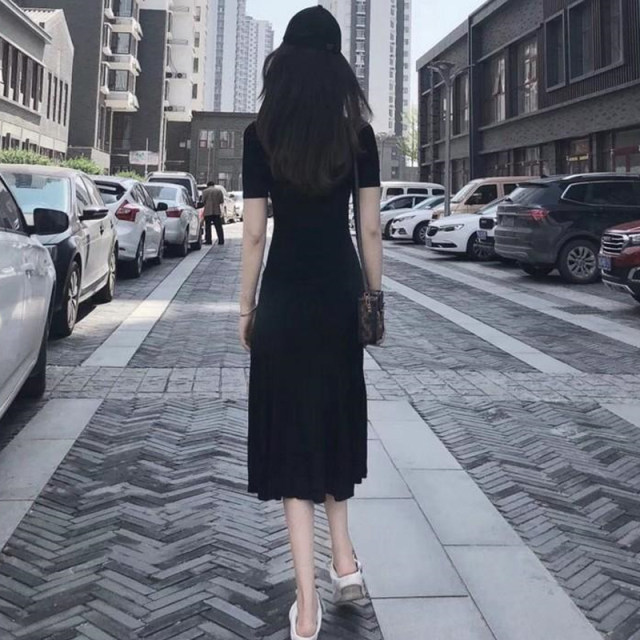 2022 new dress with large size fat mm slim summer modal sexy slit retro ...