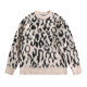 BOYUE Boyue imitation mink hair niche design leopard print sweater American fashion brand fashion casual sweater men and women