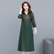 New long dress shirt collar retro short-sleeved middle-aged and elderly A-line skirt mother dress summer light and fashionable skirt