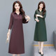 New long dress shirt collar retro short-sleeved middle-aged and elderly A-line skirt mother dress summer light and fashionable skirt