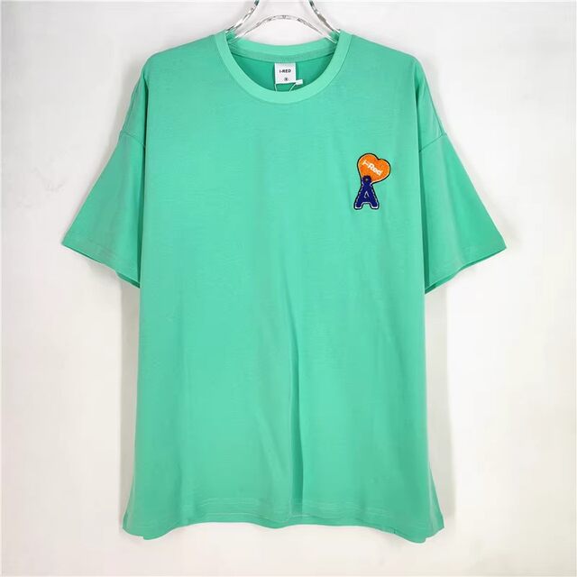 Fashion brand discount high-quality cotton green casual round neck T-shirt F3-5