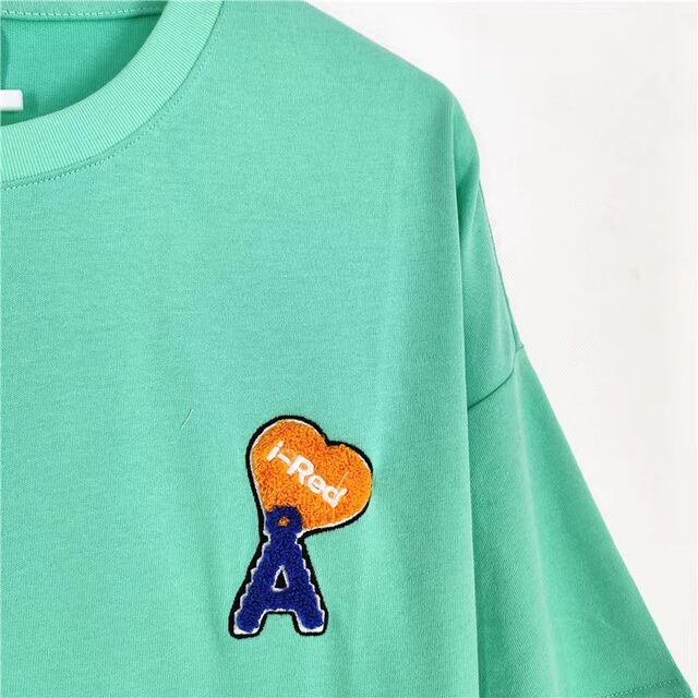 Fashion brand discount high-quality cotton green casual round neck T-shirt F3-5