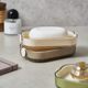 2 double-layered large soap boxes with drain, bathroom laundry soap, simple household soap box, transparent handmade soap soap