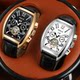 SKROX Frank Tand Flying Wheel Double Calendar Reproduced Wine Barrel Full Automatic Mechanical Watch Male Butterfly Tibetan Belt

