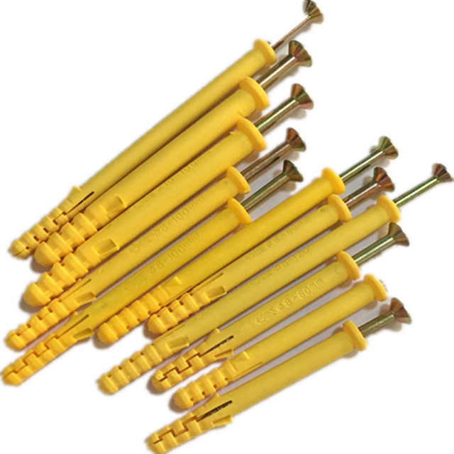 Small yellow croaker nylon plastic expansion screw extended expansion tube 6M8M10 expansion bolt anchor bolt expansion nail expansion plug US solid nail