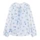 Qiushui Yiren gentle wind floral chiffon shirt 2024 new autumn women's see-through outer blouse suspender suit