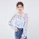 Qiushui Yiren gentle wind floral chiffon shirt 2024 new autumn women's see-through outer blouse suspender suit
