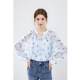 Qiushui Yiren gentle wind floral chiffon shirt 2024 new autumn women's see-through outer blouse suspender suit