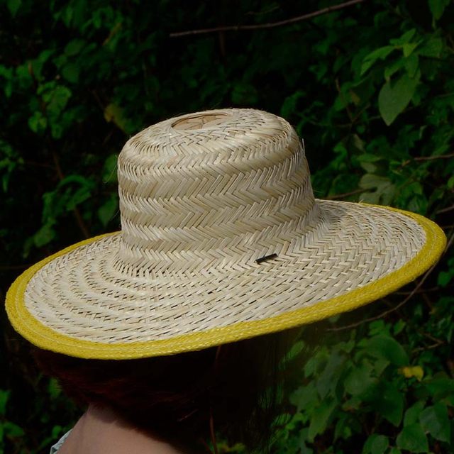 Bamboo woven sunshade breathable straw hat farmers work outdoor sun hat construction site agricultural tea fishing sun protection hat