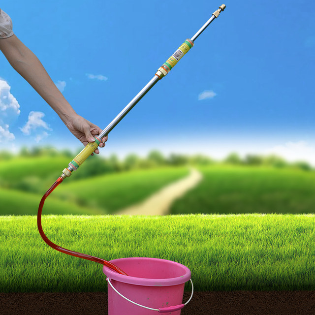 Gardening long-pole spray gun watering can reciprocating manual sprayer spraying car wash and disinfection stainless steel watering sprinkler