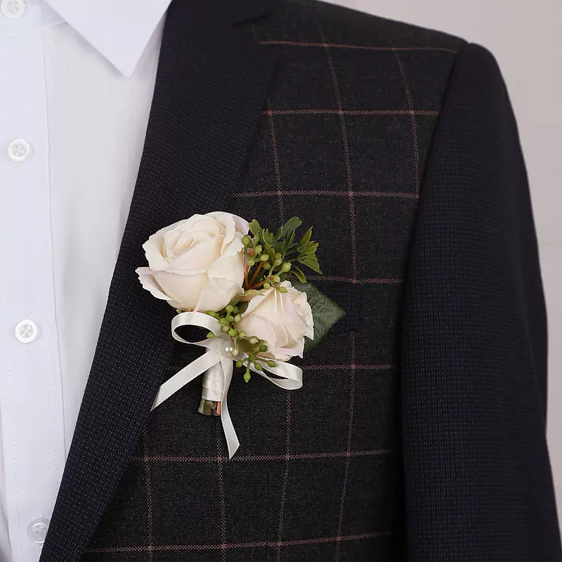 结婚商务喜庆宴会开张嘉宾胸花新郎新娘伴郎伴娘兄弟团胸花