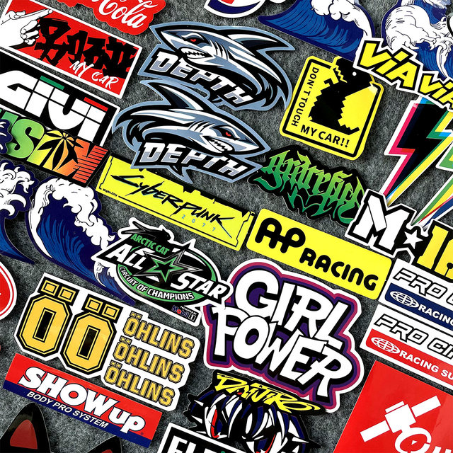 Motorcycle electric vehicle car sponsor waterproof modified helmet sticker body personality tweak creative scratch sticker