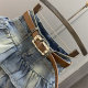Retro hot girl high -waist A -line thin denim skirt women's summer cake skirt puffed skirt ruffled skirt