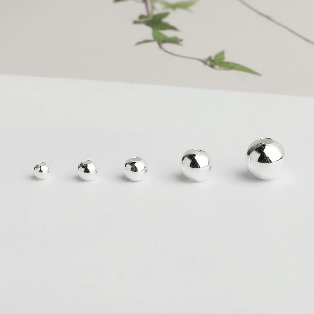 999 pure silver beads, loose beads, round beads, diy accessories, silver jewelry bracelet, braided material, beaded beads, braided rope, sterling silver