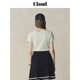 Eland Clothing T-shirt for women with big round necklace lace shoulder short sleeve 2025 summer new style