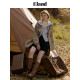 Eland clothes trench coat women's lapel with rotator sleeves removable belt loose commuter jacket