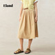 Eland Clothes Sweet Cotton Commuter Mid-Long Dress 2025 Summer New Style