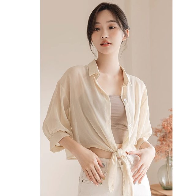 Small shawl summer with skirt straps chiffon sun protection clothing women's thin short style cardigan air-conditioning shirt jacket