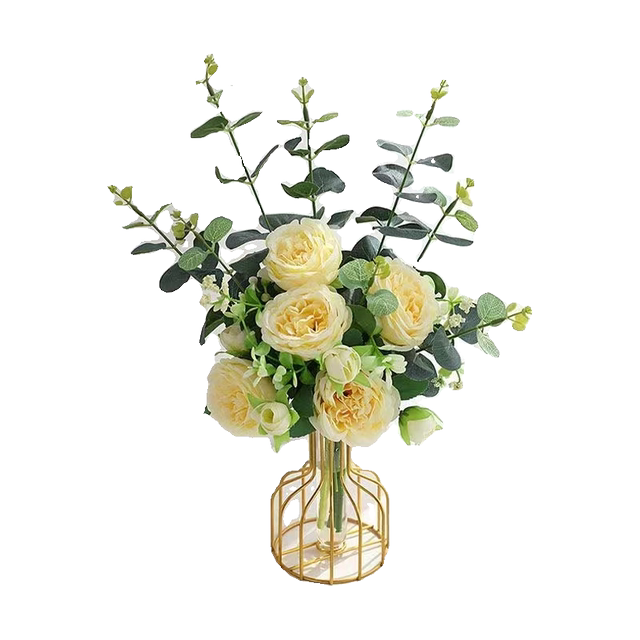 INS wind peony fake flower simulation flower living room dining table decoration of Yogali decorative flower art ornaments home accessories
