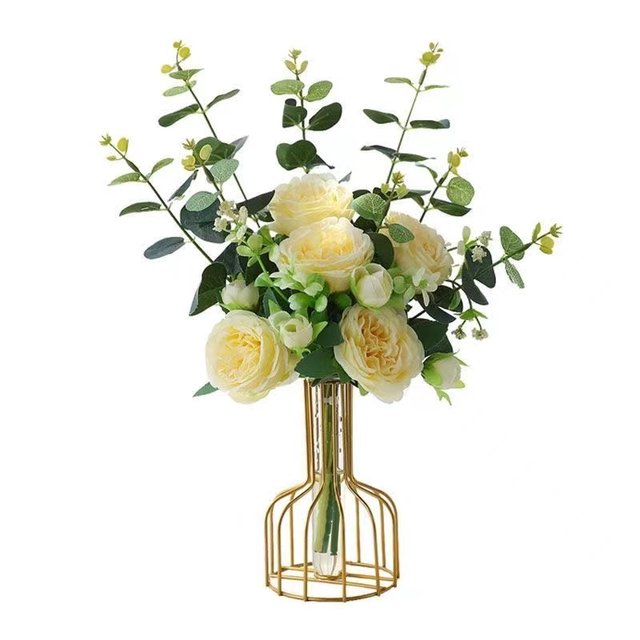 INS wind peony fake flower simulation flower living room dining table decoration of Yogali decorative flower art ornaments home accessories
