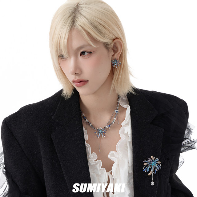 SUMIYAKI Fireworks Star Earrings Handmade Fireworks Earrings Niche Earrings Ear Clips Non-pierced Women's Gifts