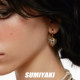 SUMIYAKI Retro Love Lock Cylinder Series Asymmetric Key Earrings Love Earrings Women's Ear Clips Without Holes