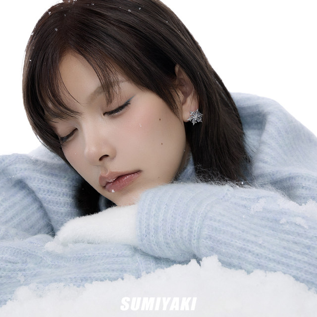 SUMIYAKI Snowflake Small Earrings Cooling Spring and Summer Blue High-end New Year Snowflake Earrings Ear clips for women