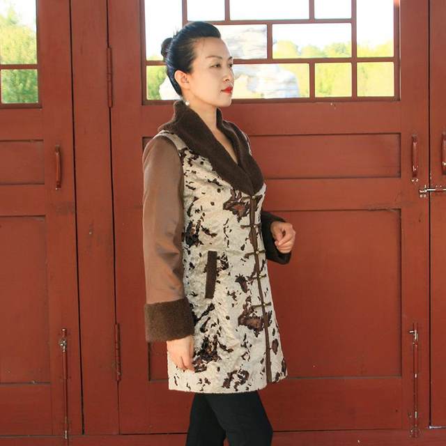 Really new Chinese style improved women's long-sleeved printed new Tang suit patchwork warm quilted top 964